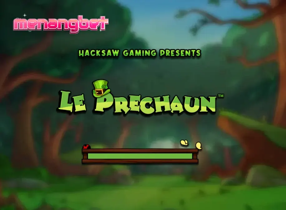 Tampilan visual slot Le Prechaun dengan karakter rakun dan grid 5x5 yang penuh warna